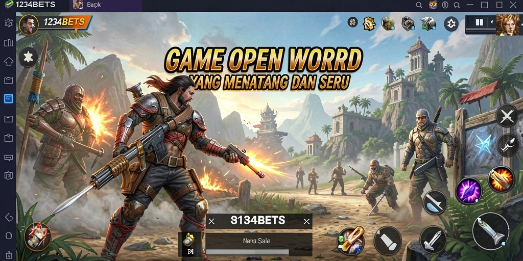 Screenshot gameplay 1234BETS yang menunjukkan kebebasan menjelajah.