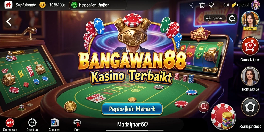 Screenshot gameplay <strong>BANGSAWAN88</strong> yang menampilkan suasana Kasino yang mendebarkan.