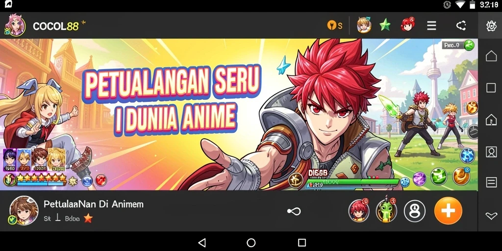 Screenshot gameplay COCOL88 menampilkan karakter Anime dalam aksi.