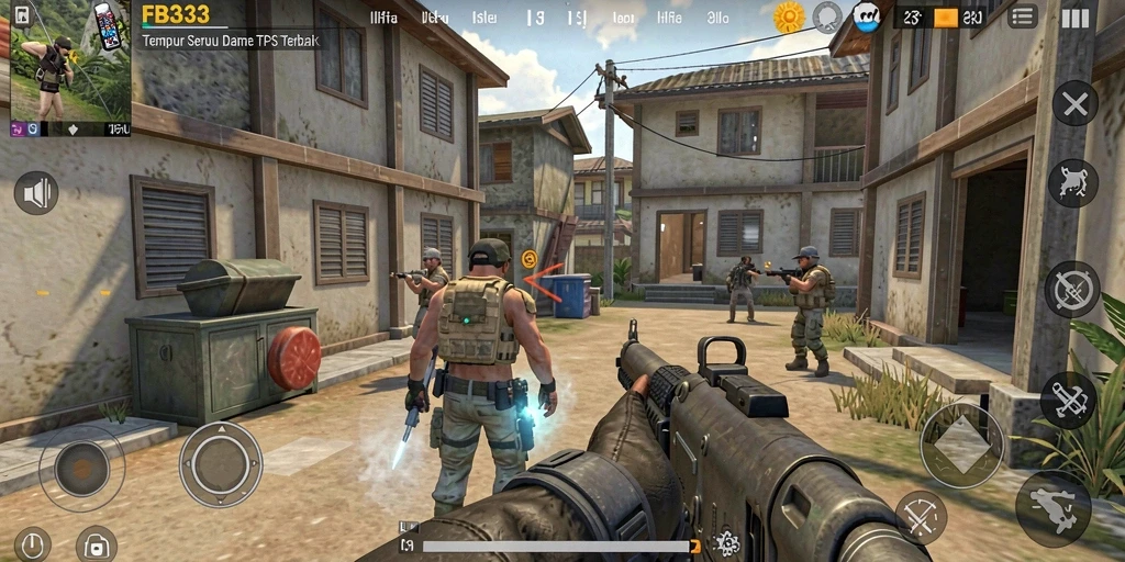 Tangkapan layar dari aksi mendebarkan dalam game TPS FB333.