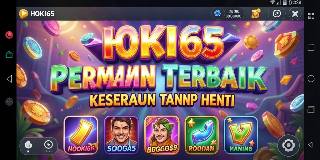 Tampilan gameplay HOKI65 dengan grafis slot yang menarik.