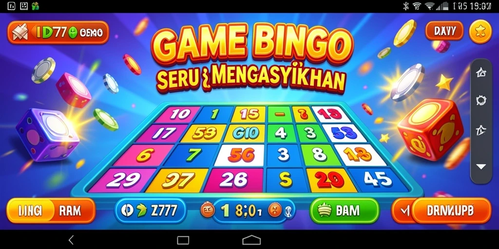 Tampilan gameplay seru di ID777 dengan kartu Bingo yang menanti angka-angka.