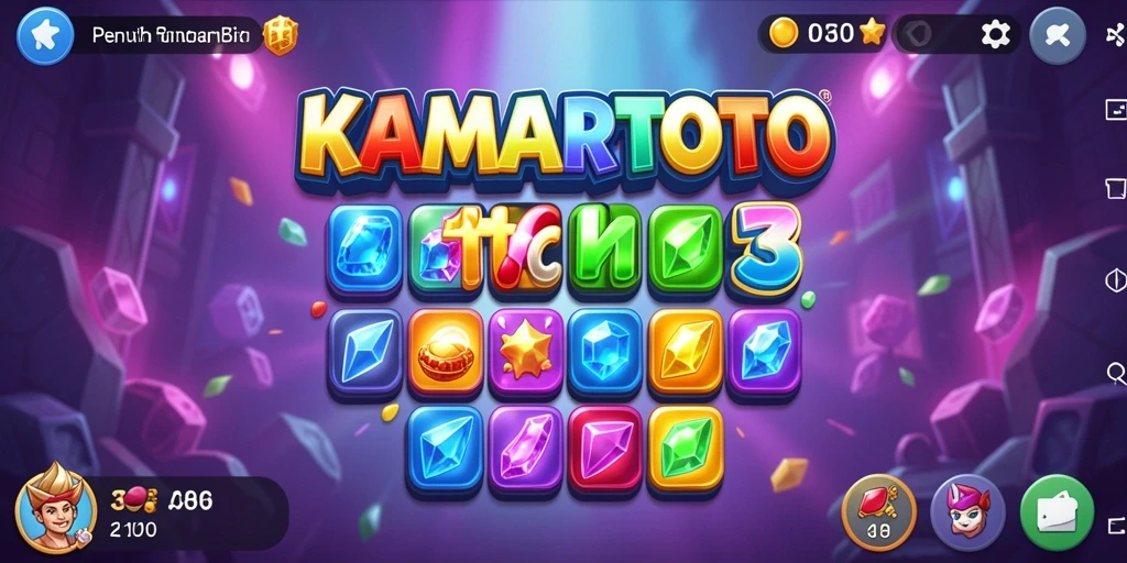 Tampilan menarik dari gameplay Match-3 KAMARTOTO.