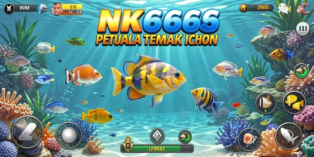 Gameplay NK666 yang seru dan penuh warna dalam menembak ikan.