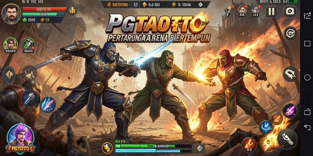 Screenshot gameplay PGTOTO dengan aksi pertarungan yang intens dan dinamis.