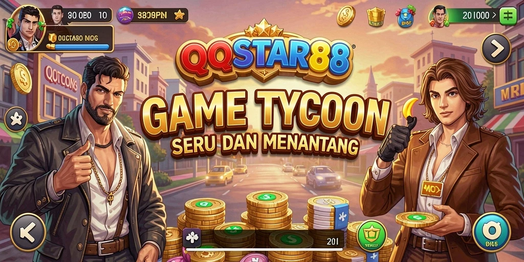 Screenshot gameplay QQSTAR88 menampilkan manajemen bisnis yang seru.