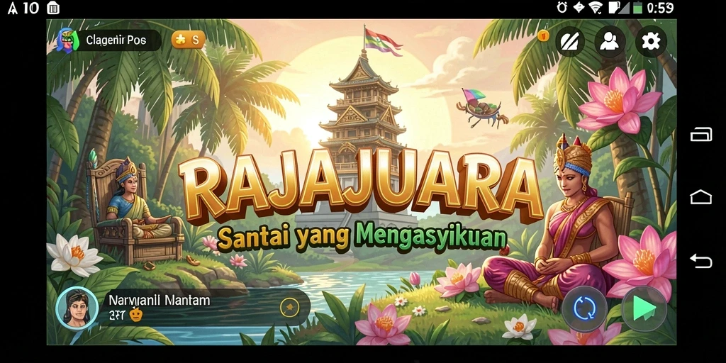 Tampilan gameplay yang menarik dan penuh warna di RAJAJUARA.