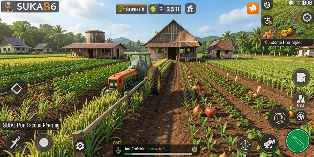 Tampilan gameplay SUKA86 yang seru dan interaktif dalam bertani.