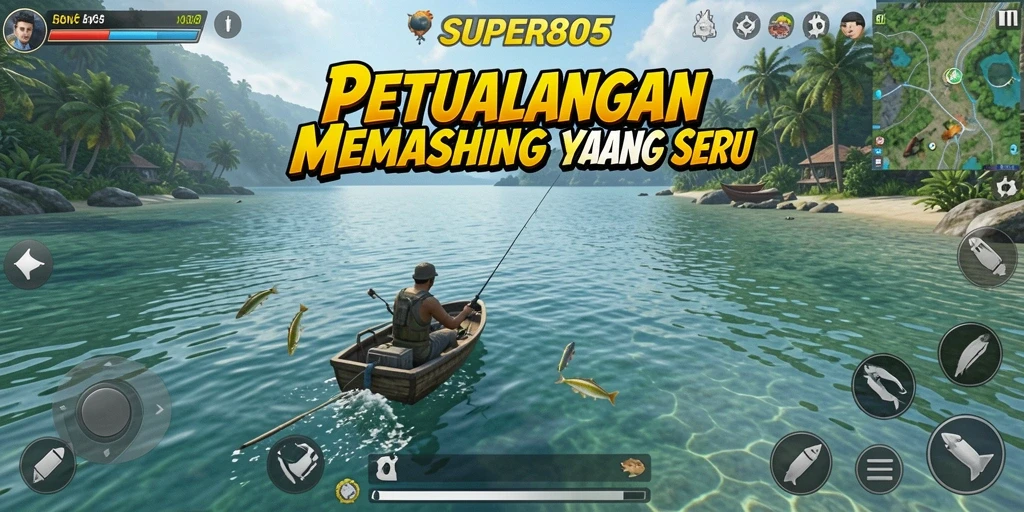 Gameplay memancing seru di SUPER805 dengan grafik menarik.