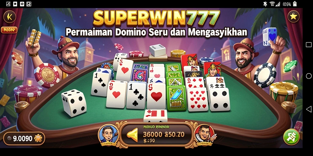 Screenshot gameplay SUPERWIN777 menampilkan serunya permainan Domino.