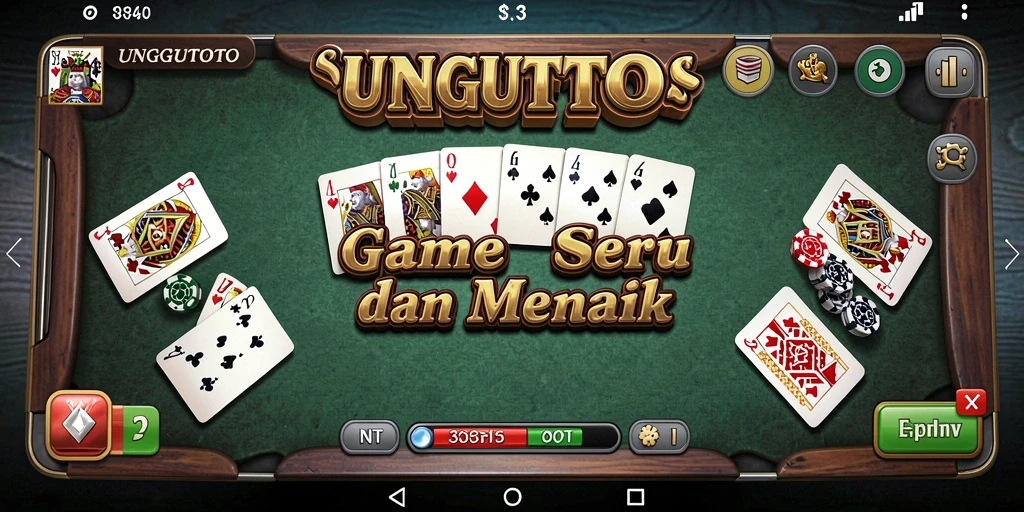 Tampilan gameplay seru dalam UNGUTOTO yang menunjukkan pertandingan Domino.