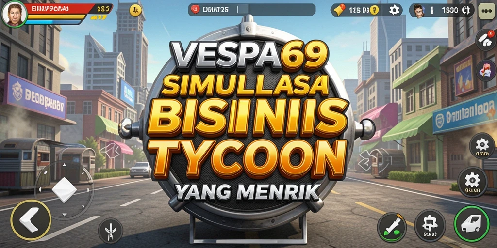 Tampilan gameplay VESPA69 dengan grafis menarik dan mekanisme tycoon.