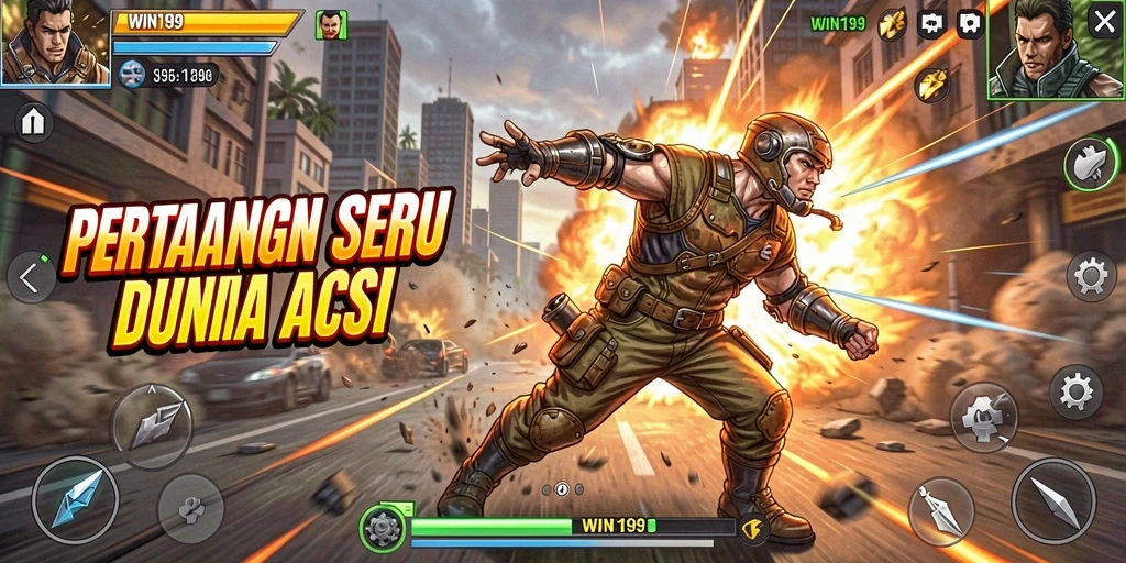 Tampilan gameplay seru di <strong>WIN199</strong> dengan aksi pertarungan yang mendebarkan.